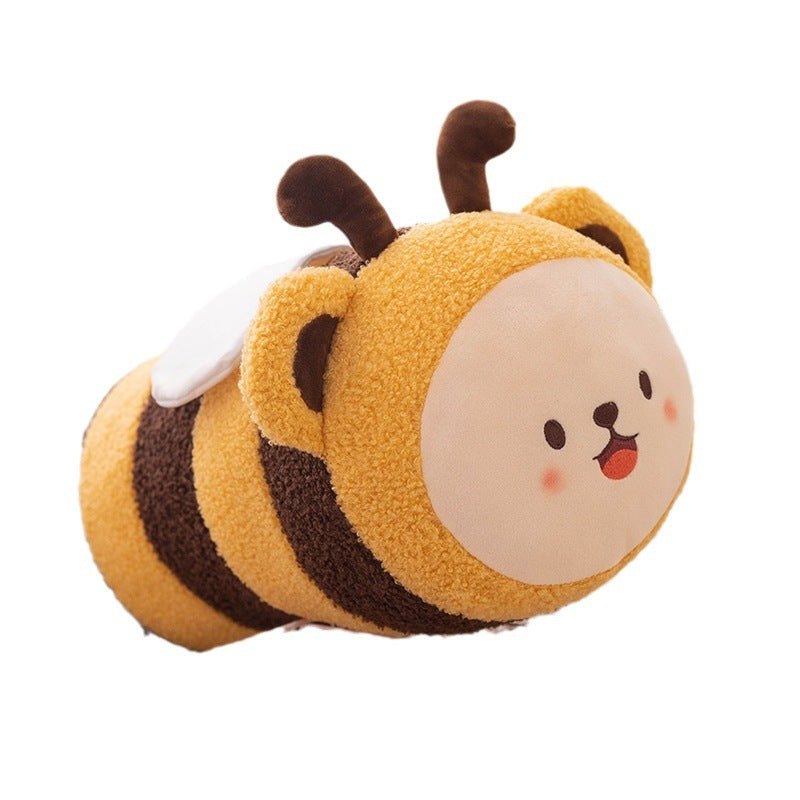 Oreiller mignon d'abeille couché figurine d'animal de dessin animé poupée papillon en peluche jouet cadeau de vacances