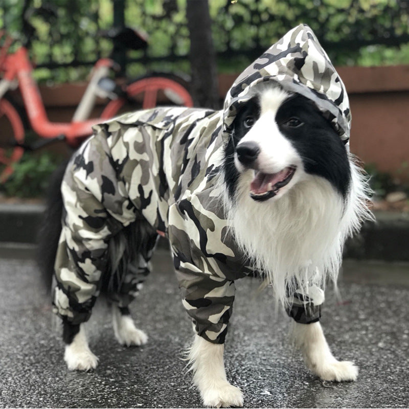 Chubasquero para perro, ropa para perro pastor con borde, impermeable