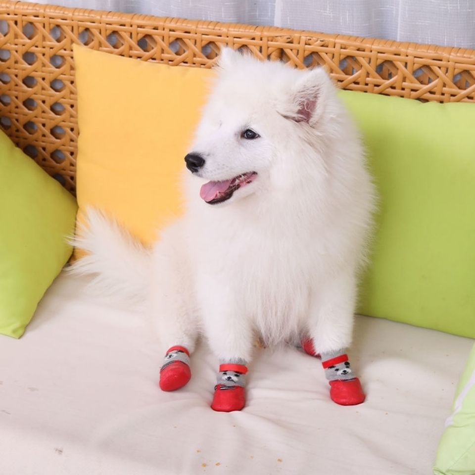 Calcetines con suela de goma suave impermeables para mascotas, zapatos para perros