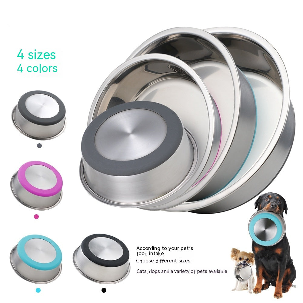 Bol en Silicone pour animaux de compagnie, bol en acier inoxydable pour chien, bol de nourriture pour chien, alimentation et boisson, fournitures pour animaux de compagnie, bol pour chat