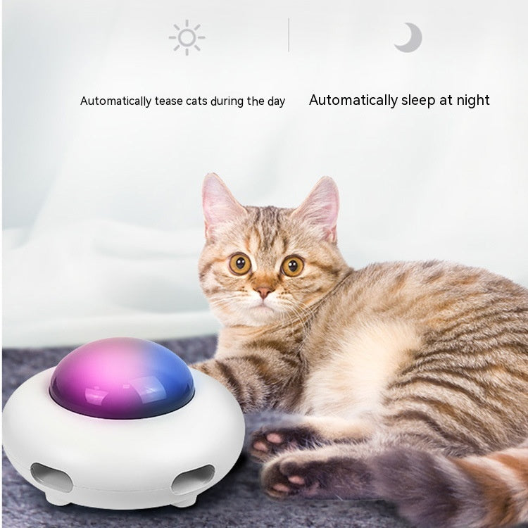 Juguete eléctrico inteligente y divertido para gatos, plato giratorio automático