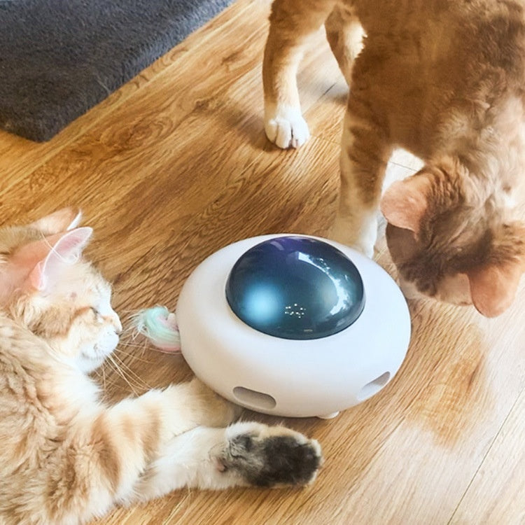 Juguete eléctrico inteligente y divertido para gatos, plato giratorio automático