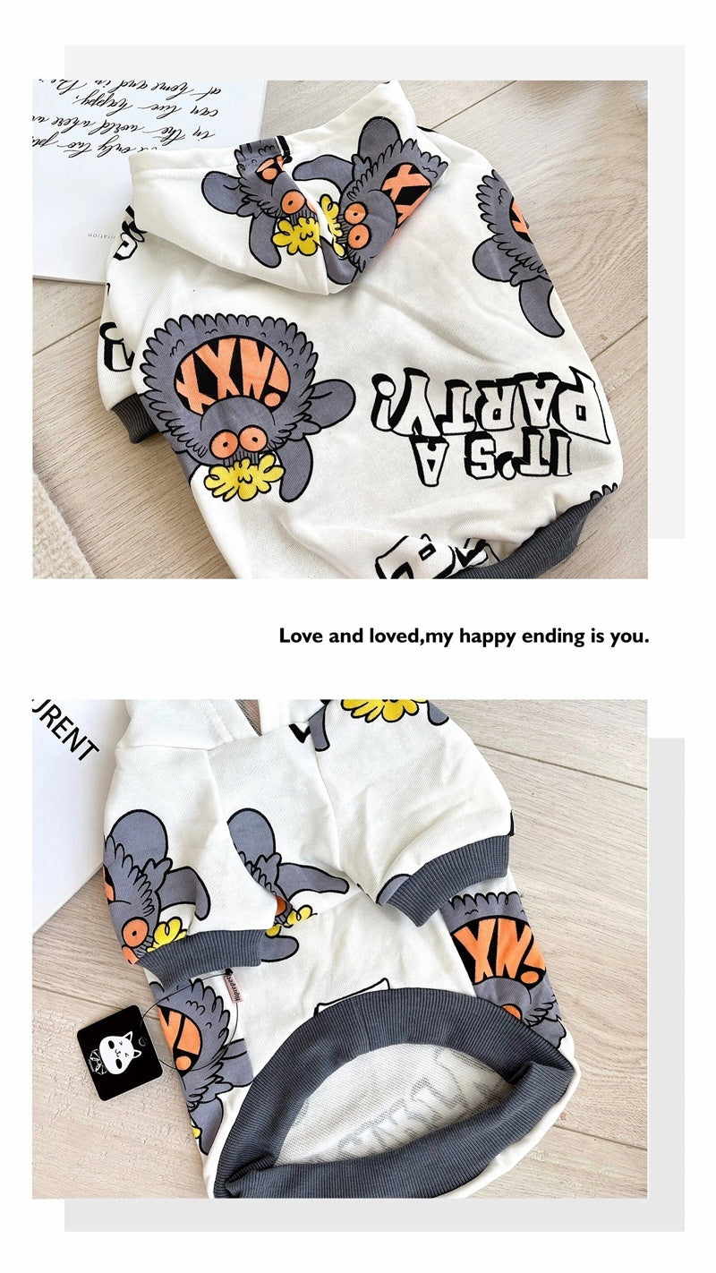 Primavera y otoño suéter para mascotas ropa casual chaqueta de graffiti