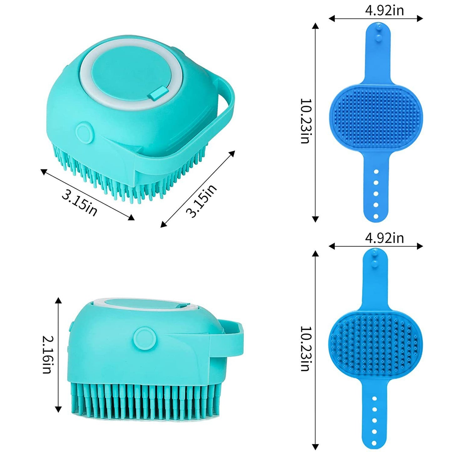 Ensemble de 3 pièces brosse de bain pour chien brosse à shampoing brosse de Massage avec réglable