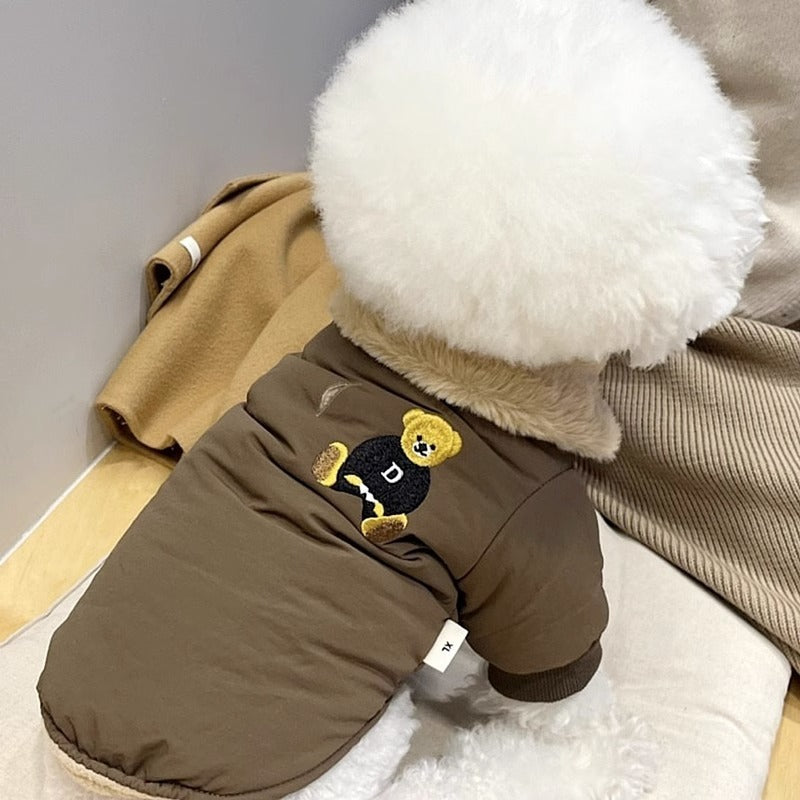 Traction Thick Warm Jacket Small Dog Autumn And Winter Cat Pet Clothes