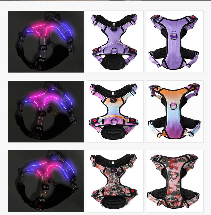 USB Rechargeable Pet LED Luminous Chest Strap