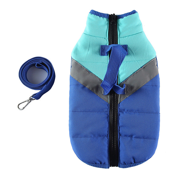 Vêtements d'hiver manteau en coton vêtements pour chiens poitrine et dos taille veste décontractée en coton rembourré poitrine-dos pour animaux de compagnie