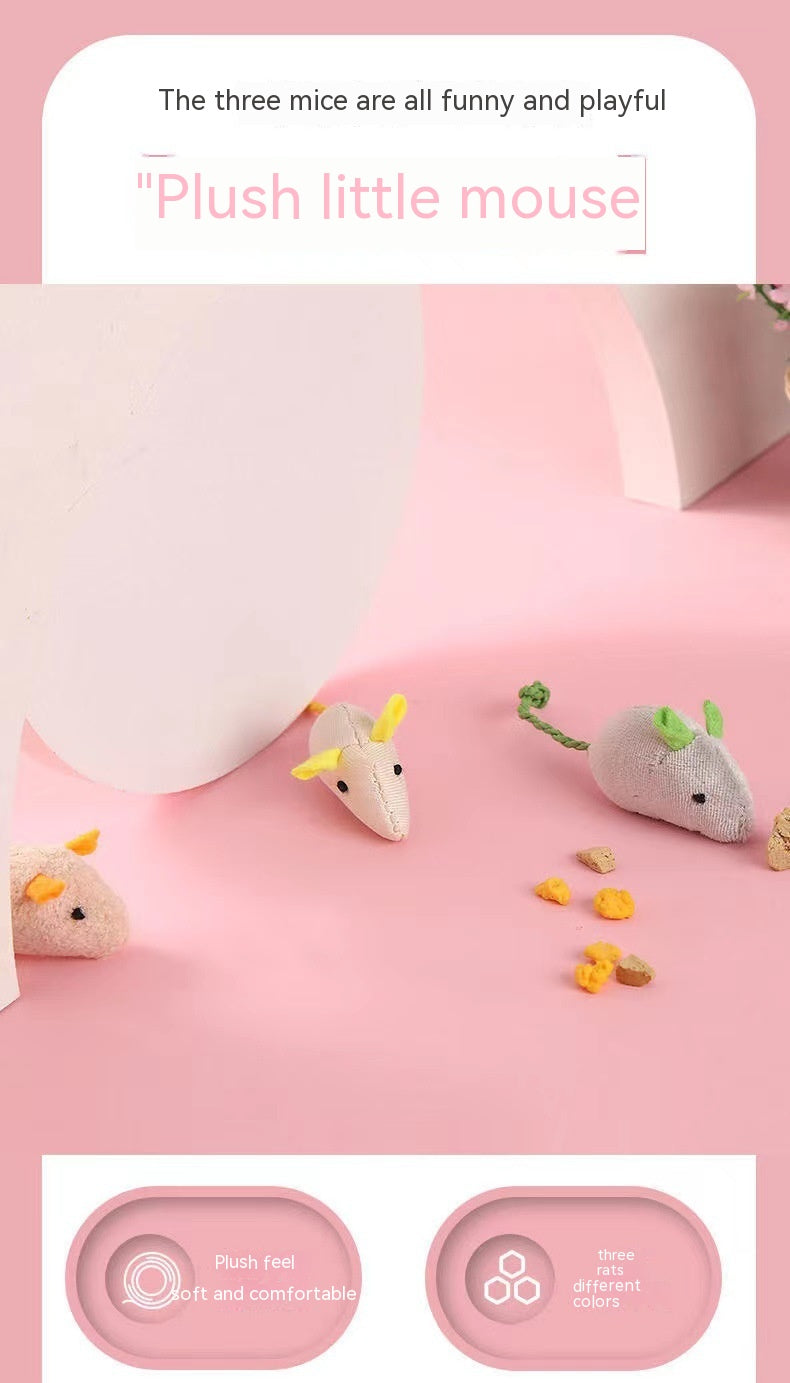 Jouet de Simulation de petite souris pour chat, jouet à la menthe, en peluche résistant aux rayures, fournitures pour animaux de compagnie