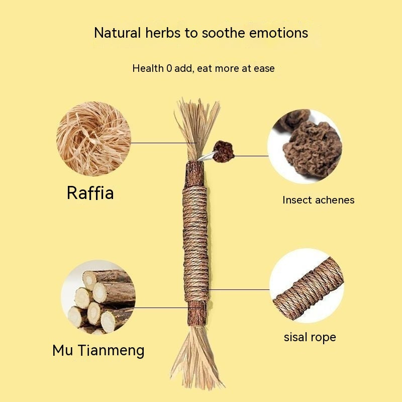 Divertido juguete para gatos, palo de fruta fina, Polygonum Multiflorum Molar, duradero, elimina el sarro Oral