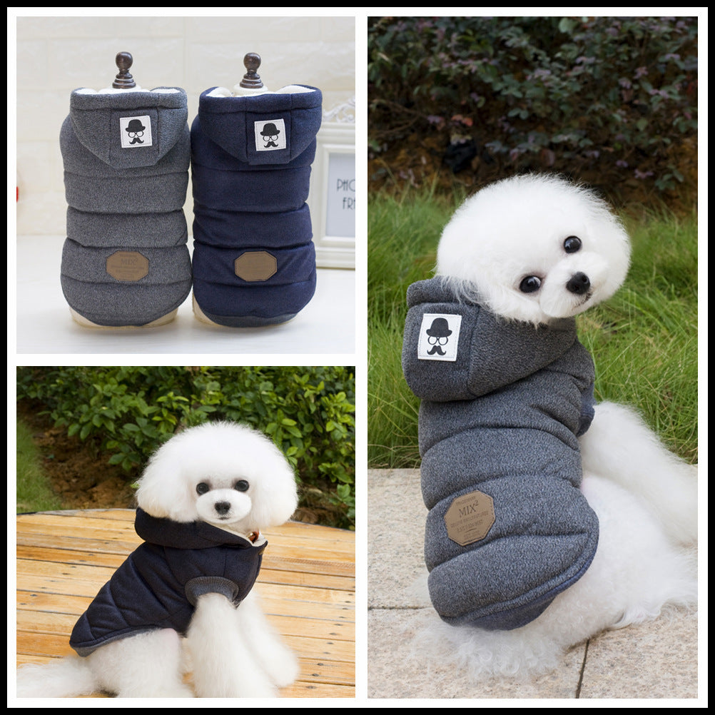 Ropa para mascotas Teddy Ropa acolchada de algodón de dos patas