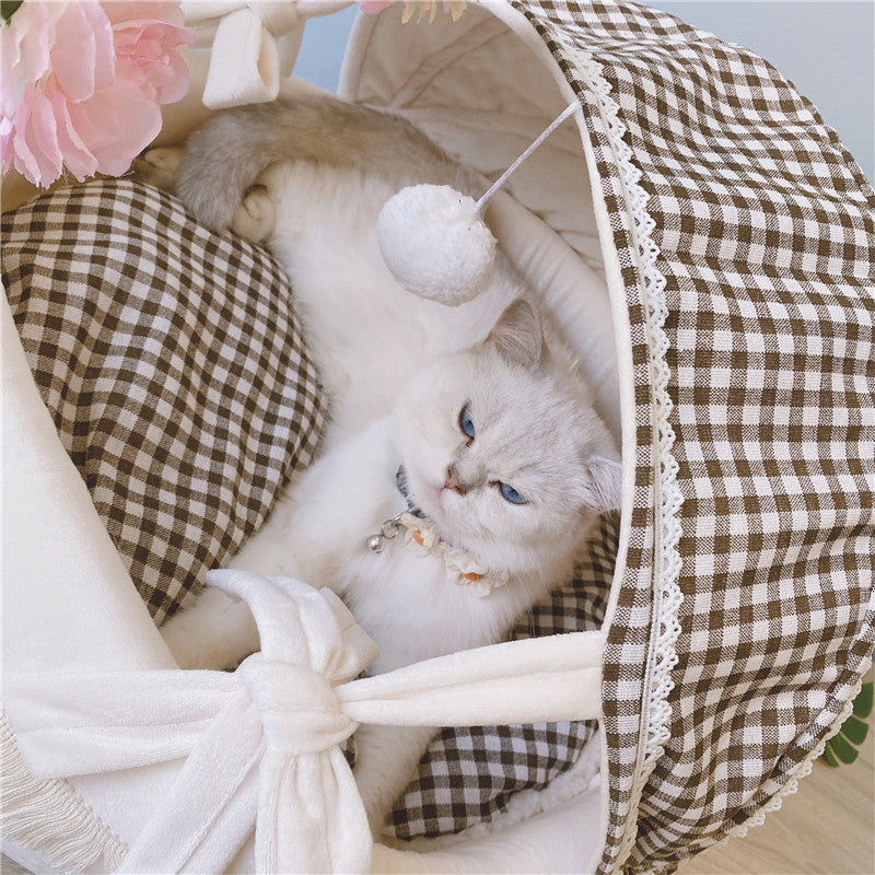 Pet Cradle Four Seasons Kennel Lattice Cat Bed