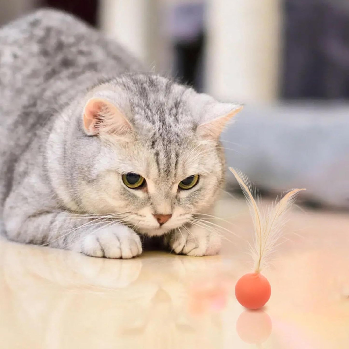 Juguete para gatos y perros, pelota hinchable, pelota para saltar, gato divertido interactivo, juguete colorido para mascotas de alta elasticidad