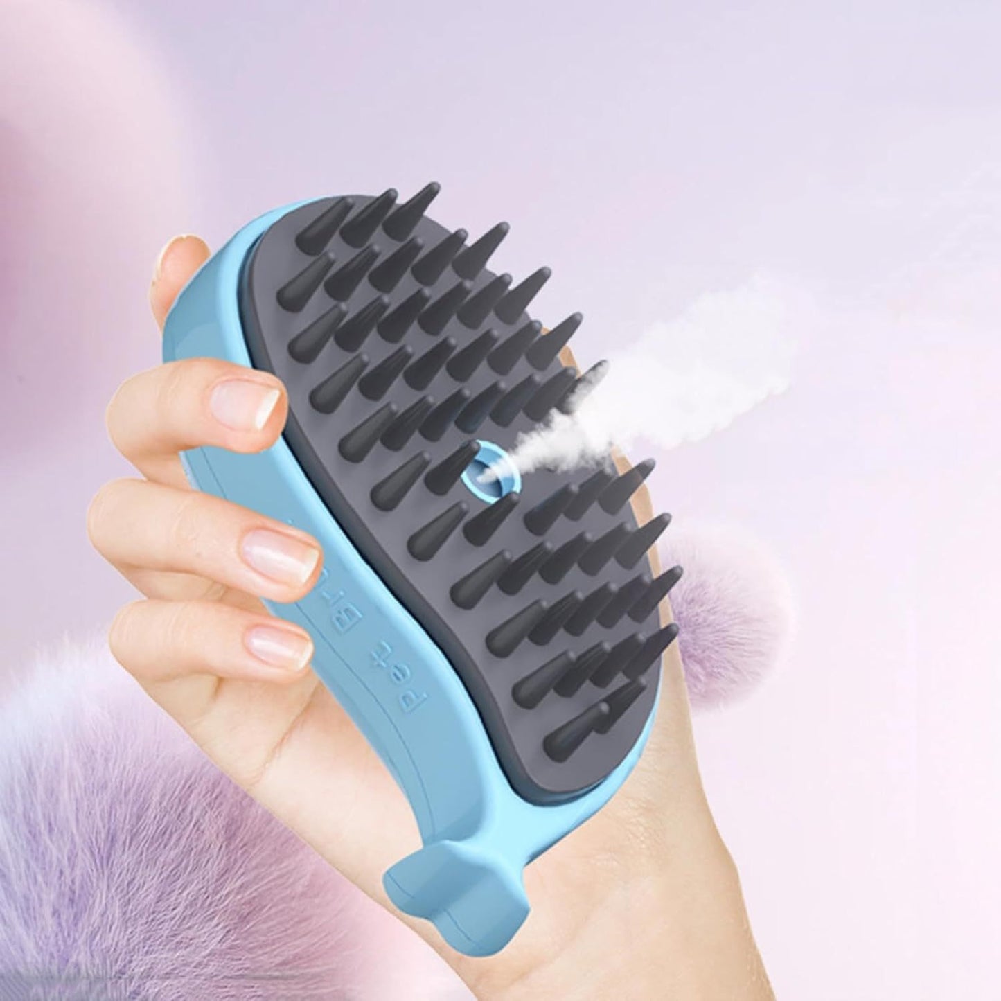 Steamy Cat Brush - 3-in-1 Whale-Shaped Cat Steam Brush, Pet Massage Comb Cat Brush Fast Foaming Spray Bath De-Float Hair Cleaning Dog Massage Grooming Brush