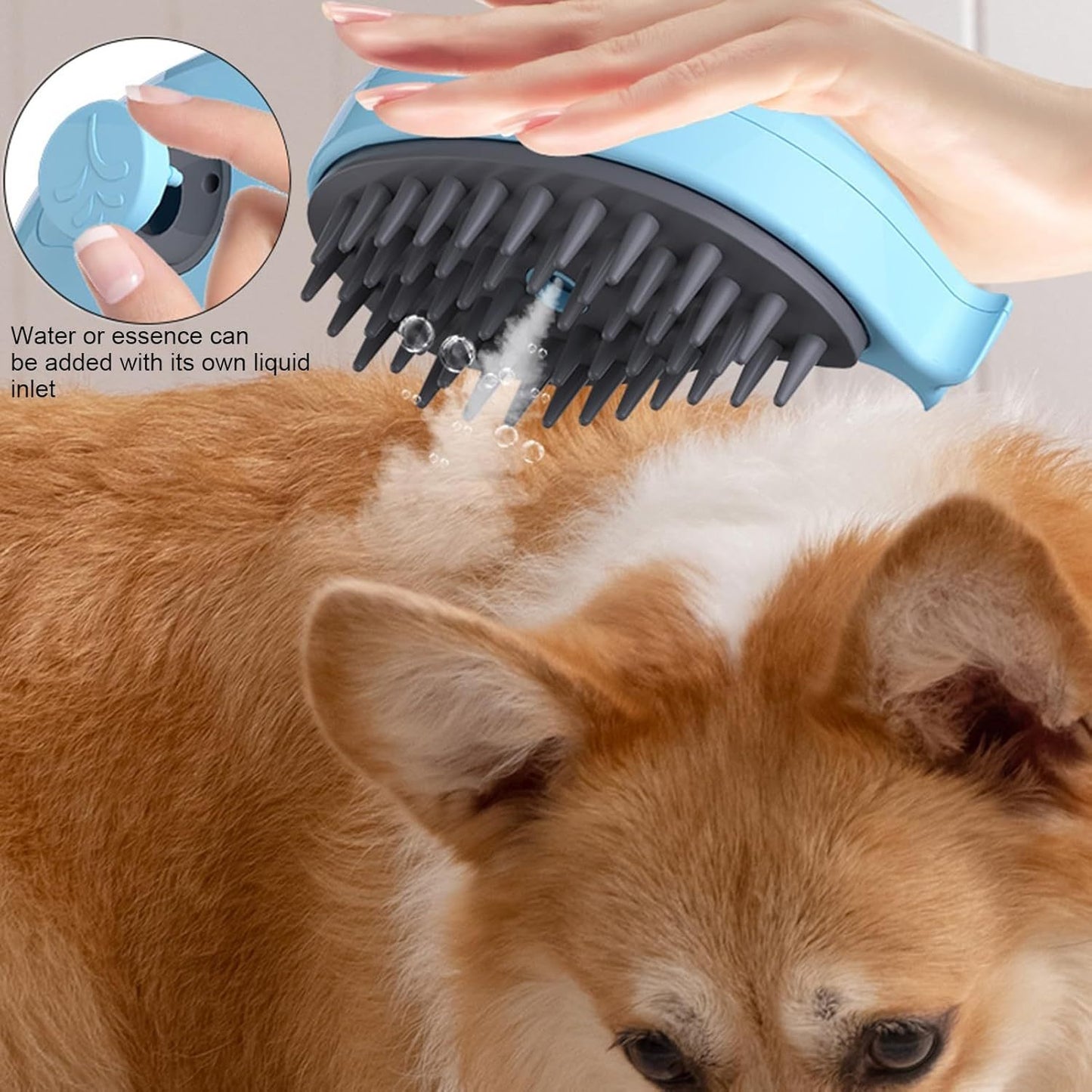 Steamy Cat Brush - 3-in-1 Whale-Shaped Cat Steam Brush, Pet Massage Comb Cat Brush Fast Foaming Spray Bath De-Float Hair Cleaning Dog Massage Grooming Brush