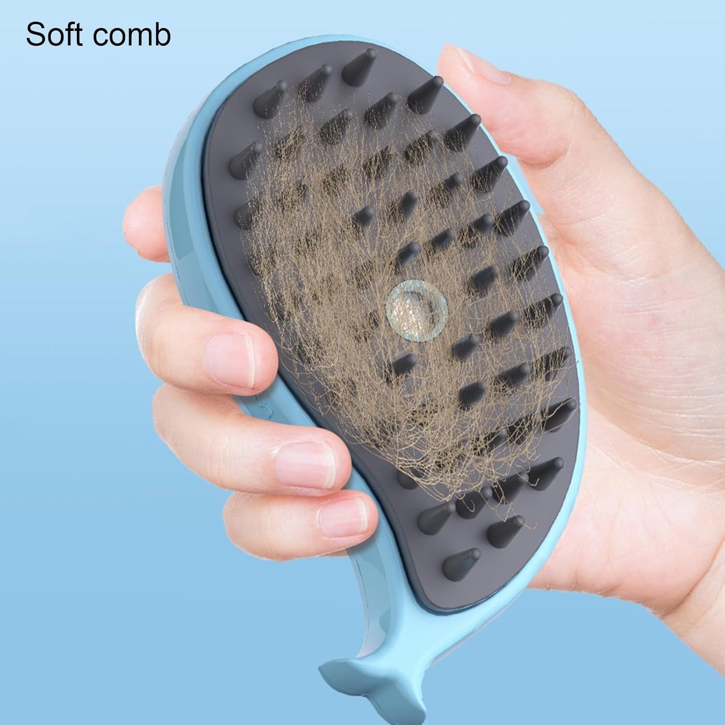 Steamy Cat Brush - 3-in-1 Whale-Shaped Cat Steam Brush, Pet Massage Comb Cat Brush Fast Foaming Spray Bath De-Float Hair Cleaning Dog Massage Grooming Brush