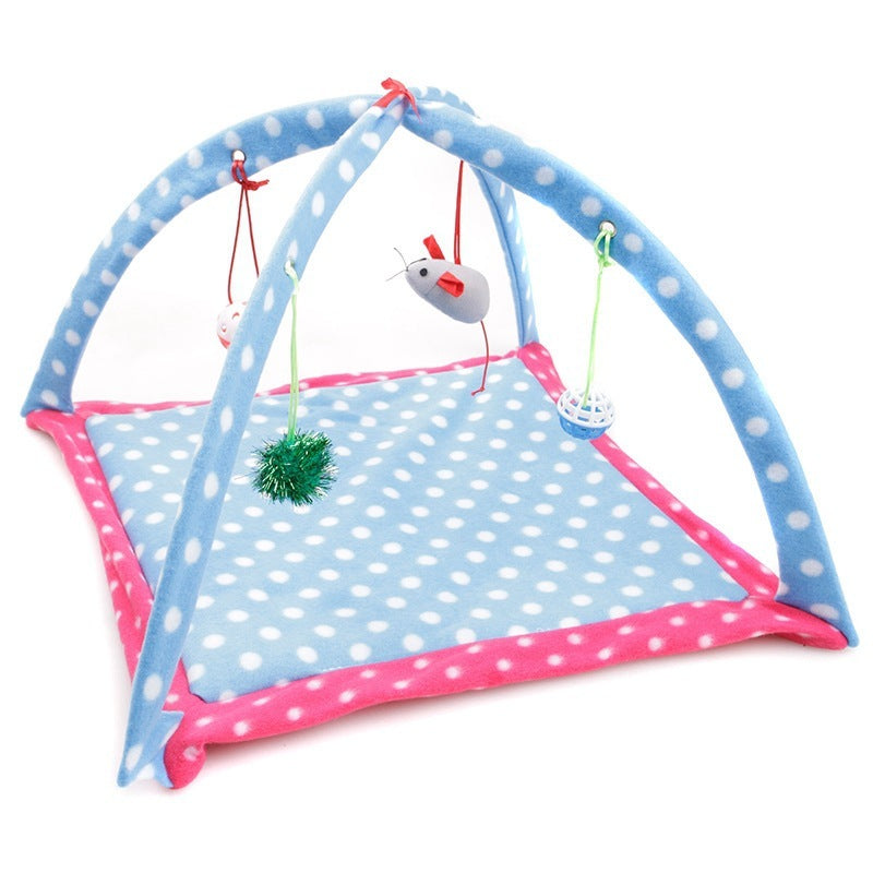 Cartoon Cat Play Tent Multifunctional Cat Hammocks Kitten Sleep Bed Foldable Cat Mat with Balls Cat Play House Toy