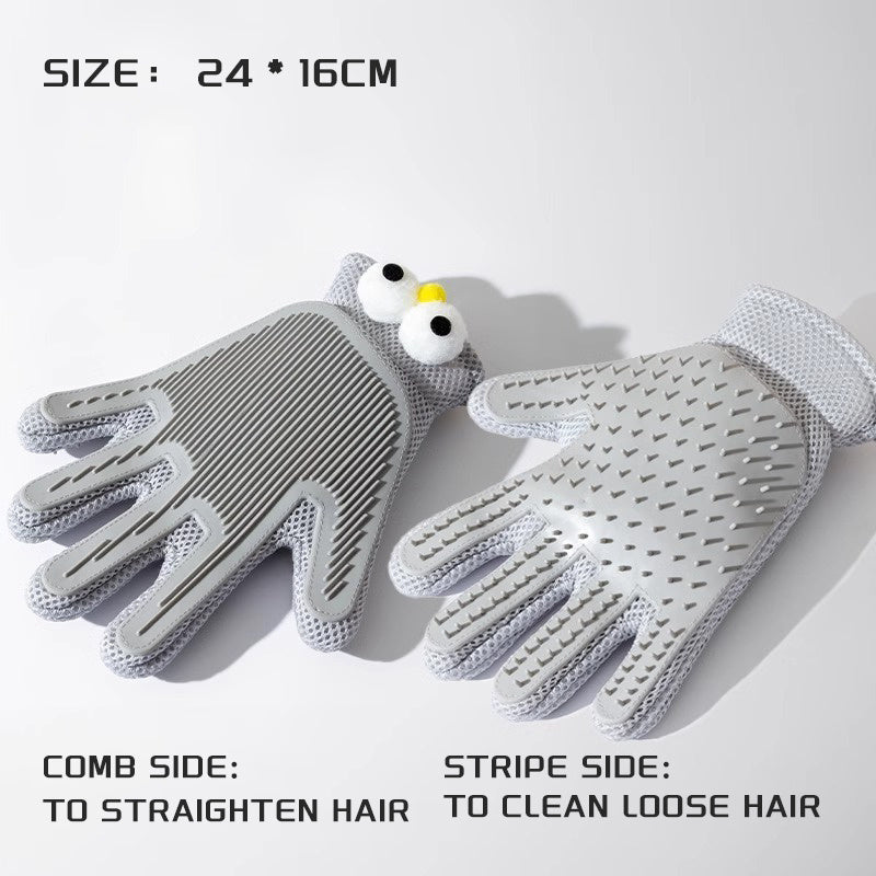 2 In 1 Pet Grooming Gloves For Dogs And Cats, Pet Fur Remover Gloves, Grooming Brush For Shedding, Massage, Hair Remover Mitt, Fur Cleaner For Couch, Clothes