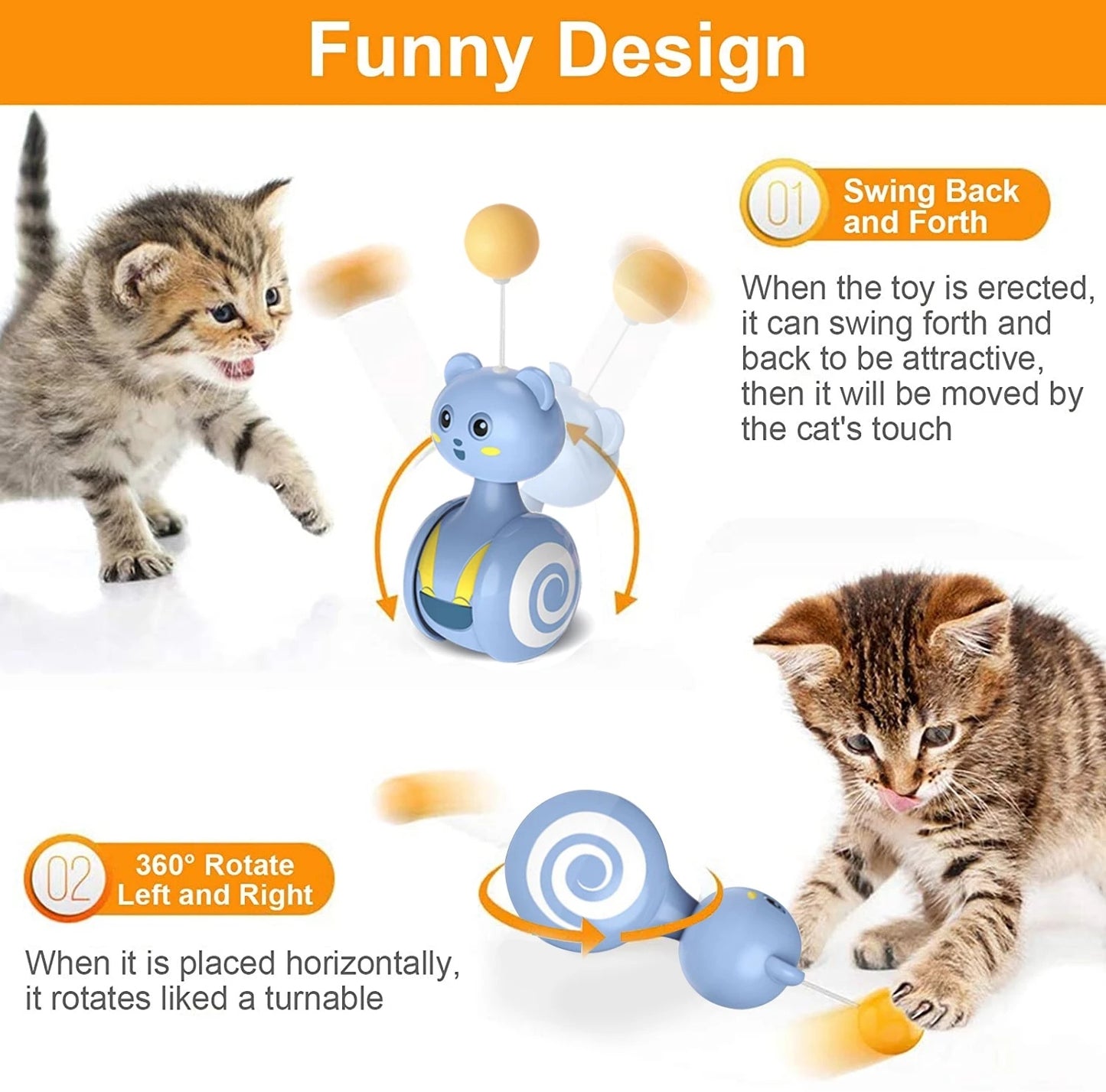 Jouets interactifs en plumes pour chats, jouet amusant pour animaux de compagnie, jouets interactifs pour chats, baguette à plumes roulante, jouets à boule rotative