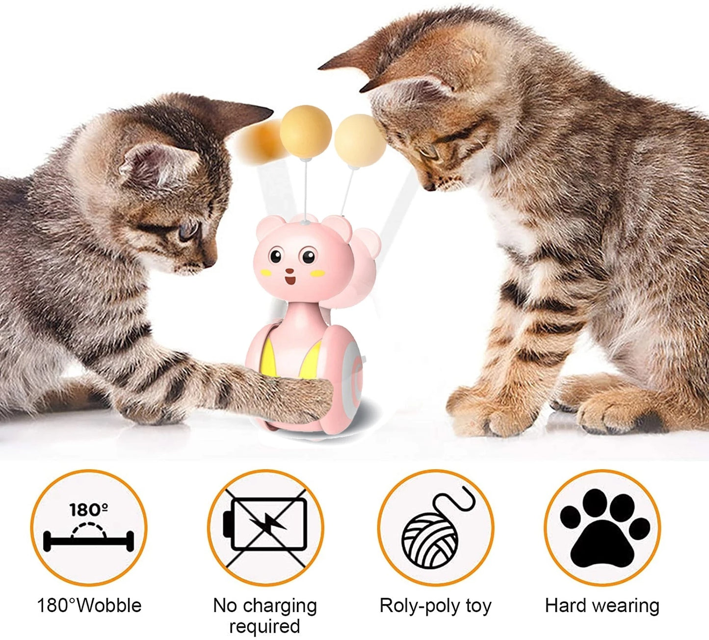 Jouets interactifs en plumes pour chats, jouet amusant pour animaux de compagnie, jouets interactifs pour chats, baguette à plumes roulante, jouets à boule rotative