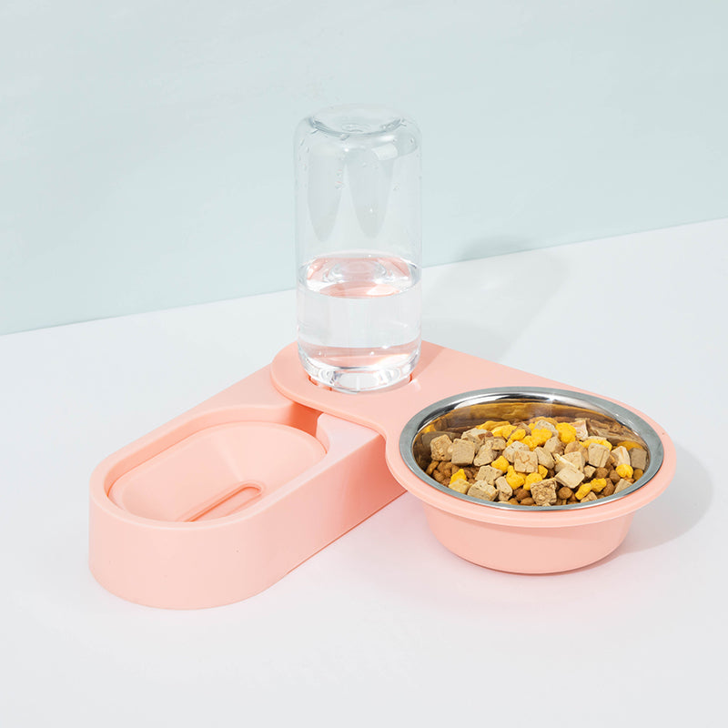 Two Bowls Of Automatic Drinking Water To Feed Cat Supplies