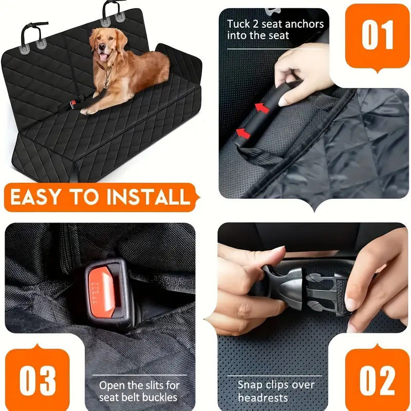 Alfombrilla trasera antisuciedad impermeable para coche para perros, alfombrilla de doble uso para asiento trasero de coche para mascotas