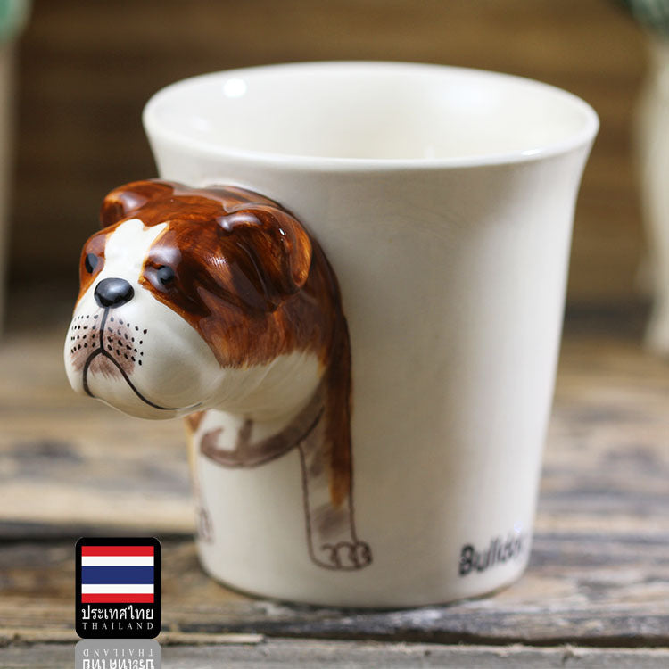 Taza de animales Taza de animales pintada a mano taza de cerámica bulldog inglés