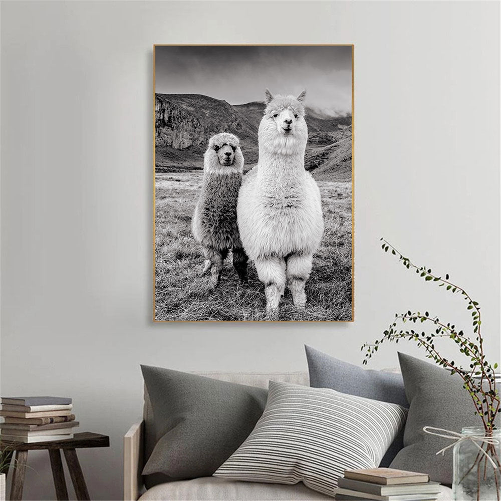 Black And White Animal Poster Camel Canvas Print Modern Mural Art Living Room Home Decor