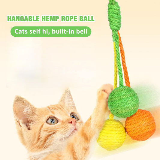 Bola rascadora para gatos, rascador masticable para gatitos, pelota interactiva masticable con cuerda de sisal para gatos, pelota rodante para gatos, juguete para rascar, para gatitos de interior, cachorro, gato, mascota