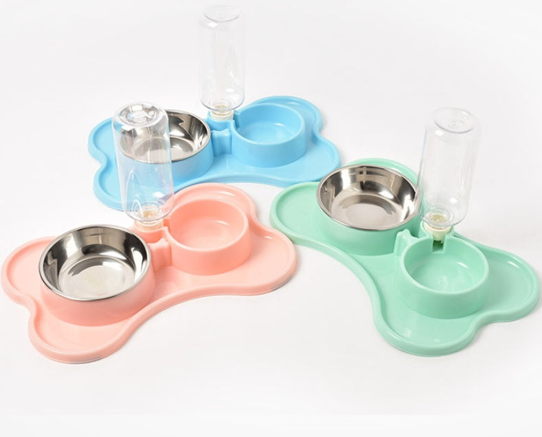 Fournitures pour animaux de compagnie Bol double automatique pour eau potable pour chien Bol double pour chien Bol pour nourriture pour animaux de compagnie Seau Teddy Law Bol pour animaux de compagnie