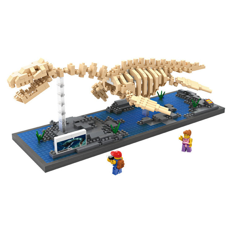 LOZ bloques de diamantes dinosaurio T Rex fósil cráneo Animal modelo juguetes Mini Nano bloques dinosaurio LOZ creador de ladrillos tiranosaurio 