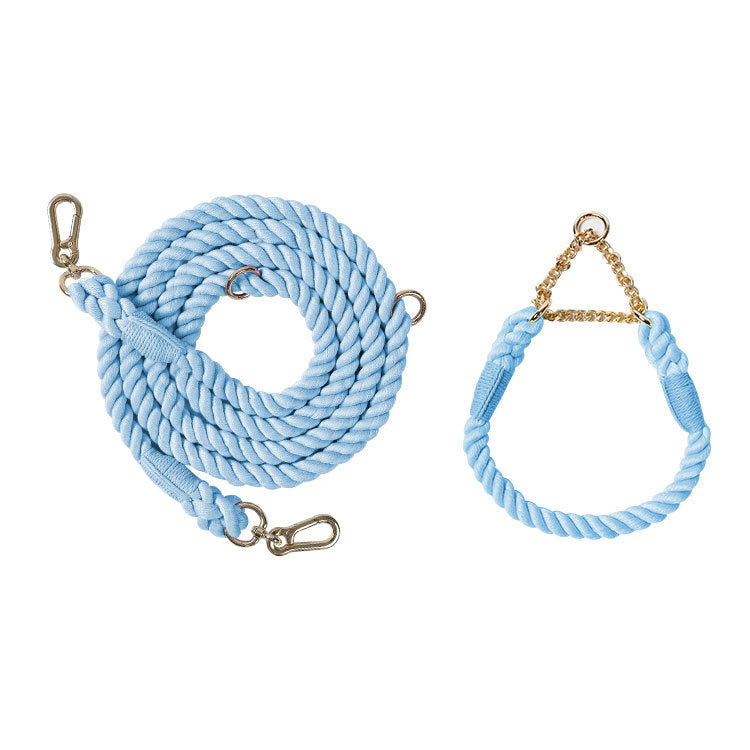 Woven Rainbow Multifunctional Double Head Pet Leash