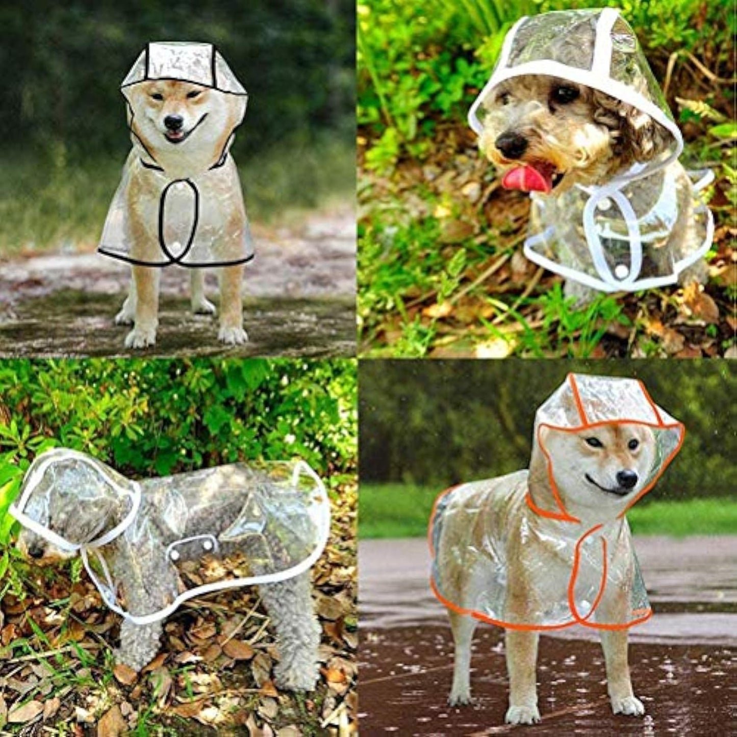 Manteau imperméable transparent pour chiens de petite et moyenne taille, vêtements imperméables pour animaux de compagnie avec veste de pluie à capuche et matériaux légers et respirants, parfaits pour les journées de marche en plein air