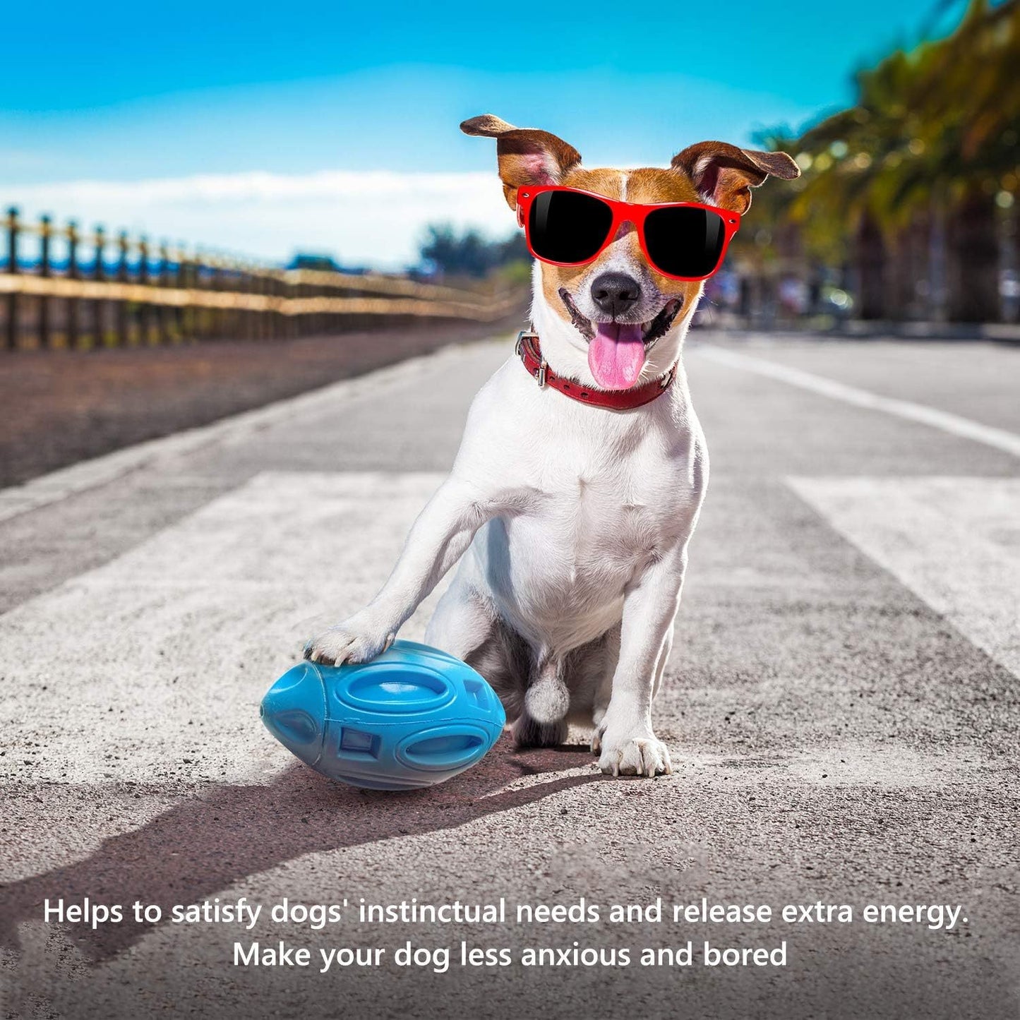 Juguetes para perros chirriantes para masticadores agresivos, pelota de goma para masticar con chirriador, juguete para mascotas casi indestructible y duradero para razas medianas y grandes