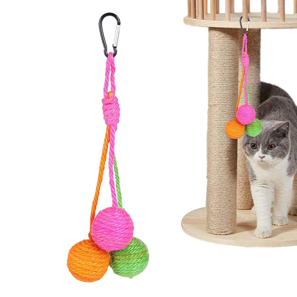 Bola rascadora para gatos, rascador masticable para gatitos, pelota interactiva masticable con cuerda de sisal para gatos, pelota rodante para gatos, juguete para rascar, para gatitos de interior, cachorro, gato, mascota