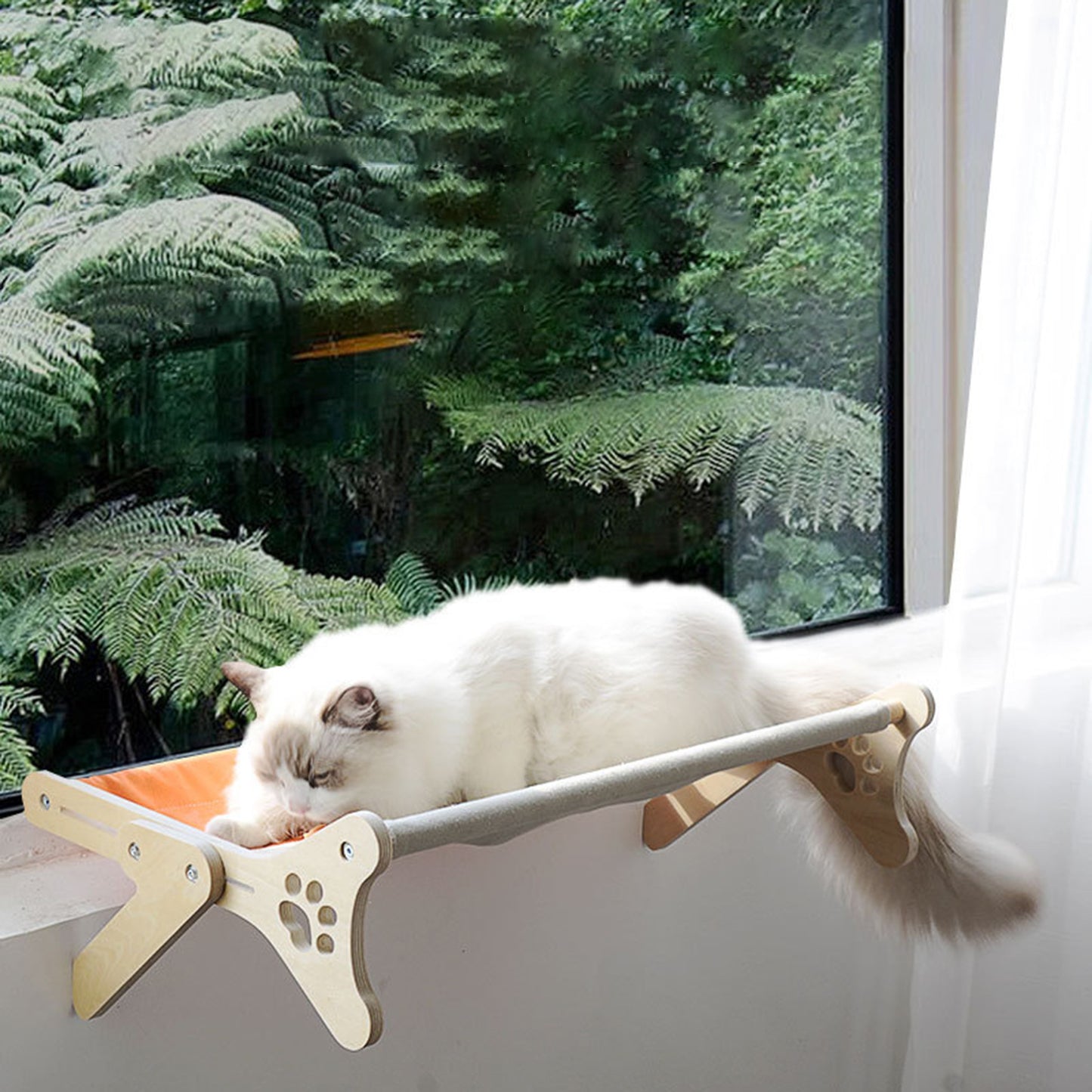 Solid Wood One-piece Cat Hanging Bed Windowsill Sunbathing