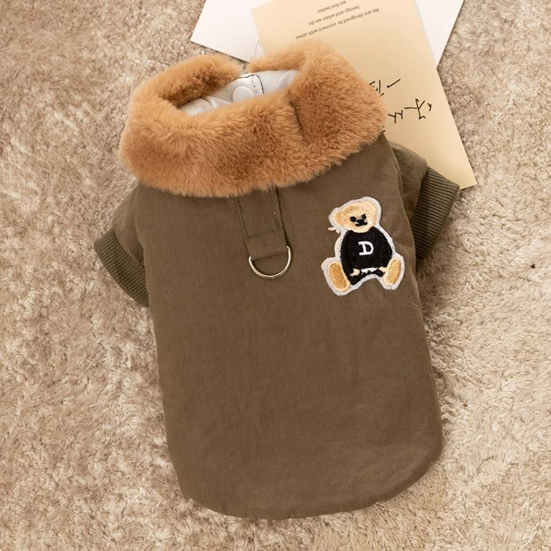 Traction Thick Warm Jacket Small Dog Autumn And Winter Cat Pet Clothes