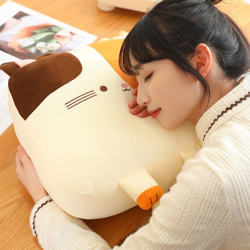 Square Cat Pillow Sleeping Plush Doll