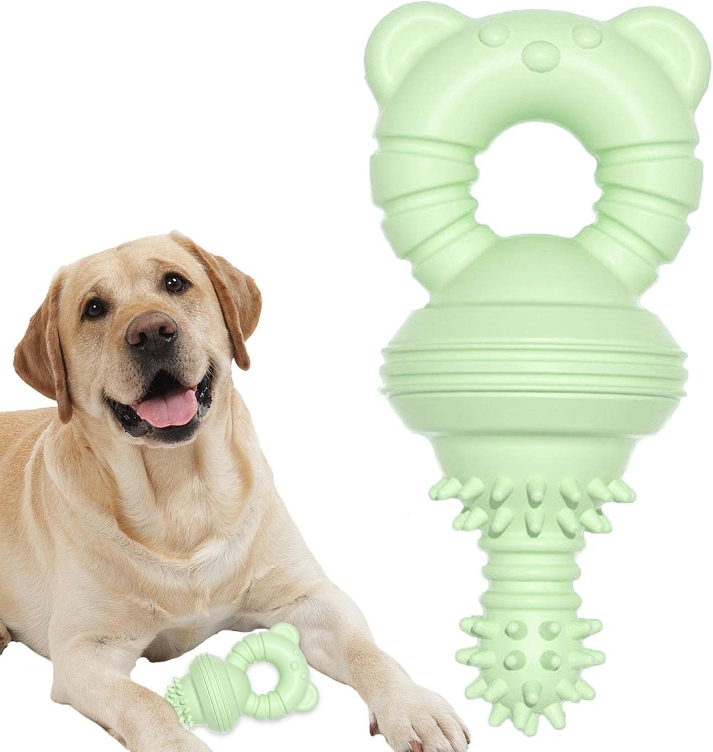 Molar Clean Teeth Rubber Toy Clean Teeth Rubber Pacifier Chew Toy Bell Chewing Playing Training Toys Dog Toys For Aggressive Chewers Large Breed, For Pet Puppy Dog Cat