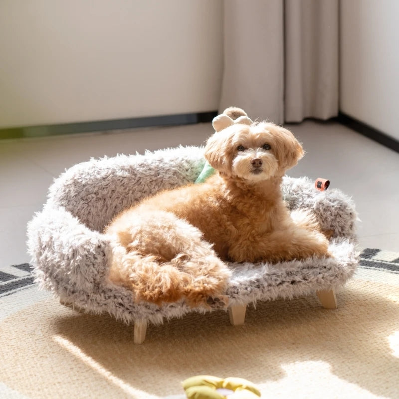 Cama de madera para mascotas, perrera, cama para perros y gatos, cama de lujo para gatos, cama de seguridad para mascotas, tamaño pequeño, perro mediano