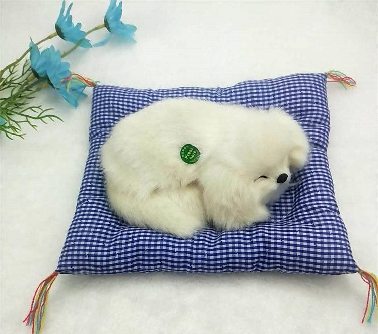 Car Artificial Dog Plaid Cloth Cushion Decoration Car Decoration