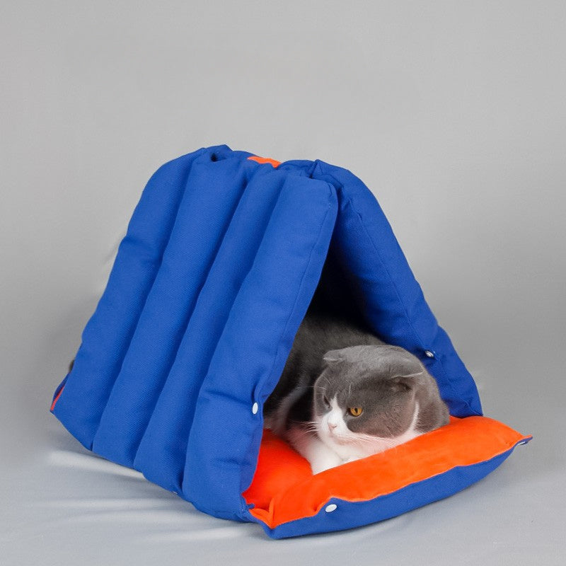 Triangular Sofa Cat Nest And Drilled Holes Can Be Combined And Deformed Multi-purpose Warm Autumn And Winter Pet Nests