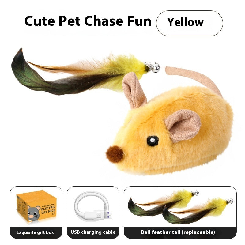 Intelligent Charging Simulation Electric Little Mouse Cat Teaser Toy