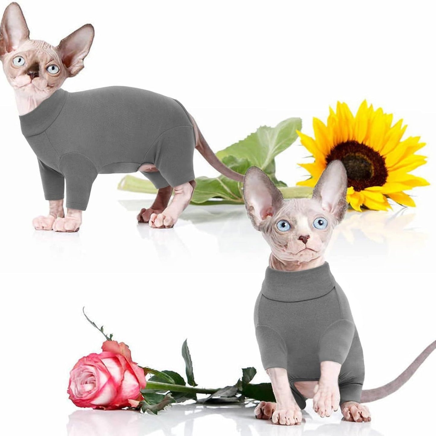 Sphynx Cats Sweater Turtleneck Hairless Cat Shirt Soft And Warm Kitten Clothes With Sleeves Pullover Pet Winter Pajamas Jumpsuit For Cat Puppy