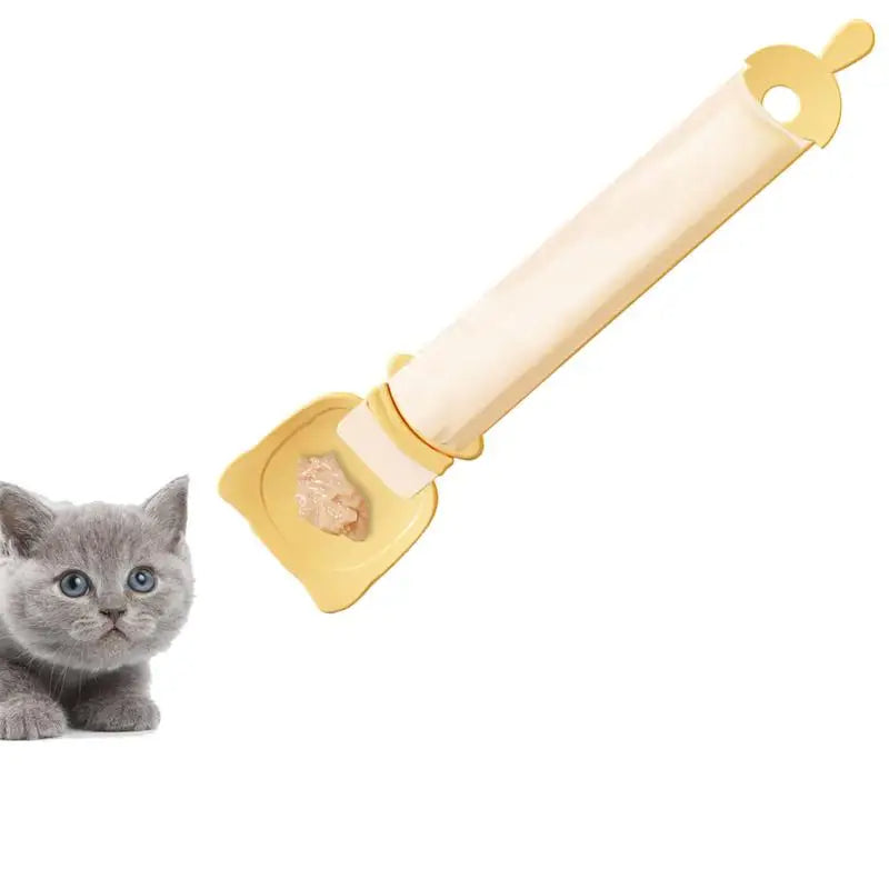 Cat Strip Feeder, Cat Strip Happy Spoon, Cat Wet Food Spoon Portable Cat Feeding Spoon Reuseable Cat Strip Spoon Lickable Pet Feeder Spoon Pets Cat Food Accessories, Cat Strip Squeeze Spoon