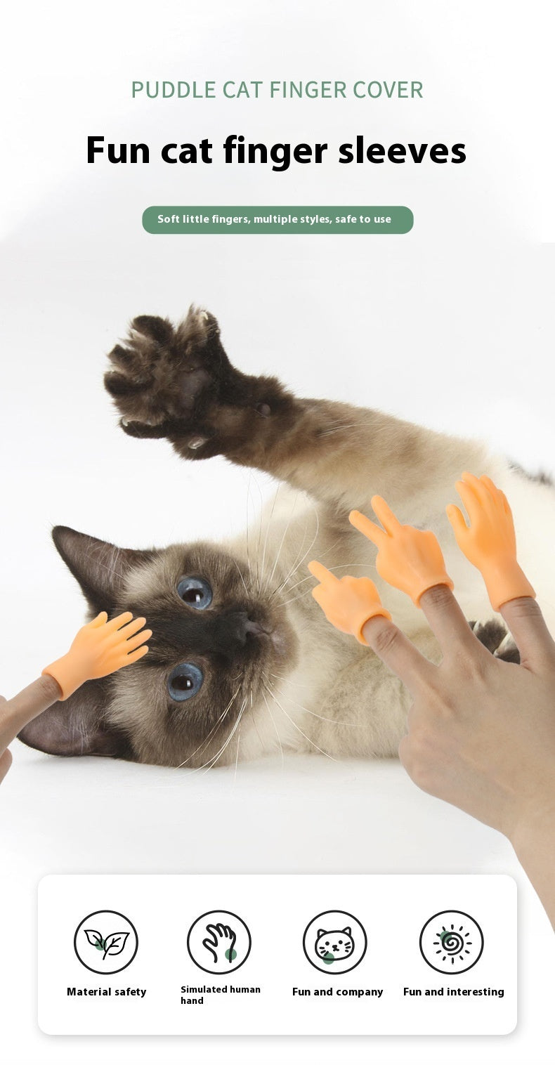 Pet Cat Touching Finger Massage Toy Funny Little Trick Small Hand Model Funny Artifact Cat Finger Stall