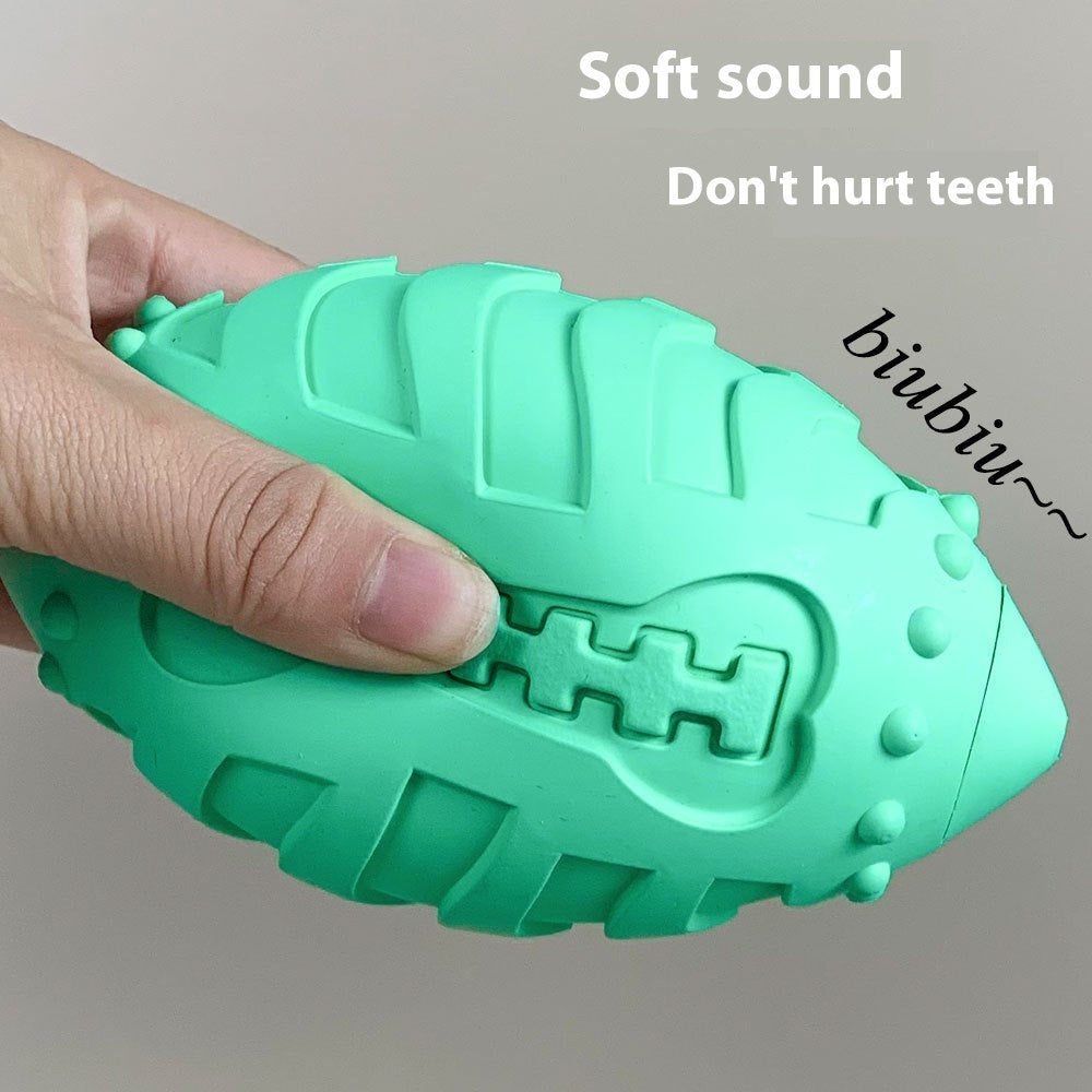 Bite-resistant Teeth Cleaning Interactive Training Ball Vocal Rugby Toy