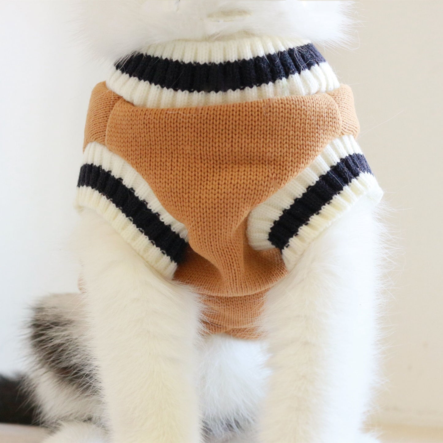 Gilet sans manches en tricot de chat polaire de style collège américain