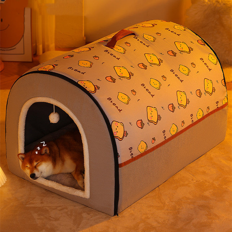 Casa cálida, cerrada, extraíble y lavable para Corgi y Shiba Inu