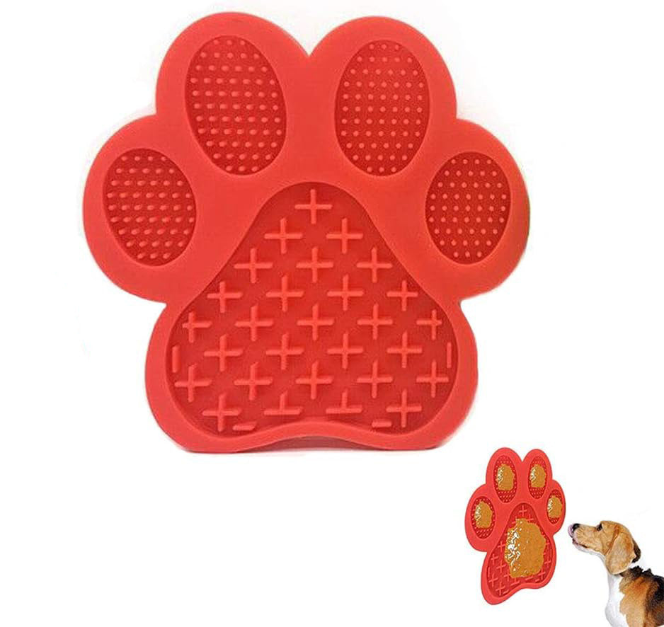 Tapis à lécher pour chien contre l'anxiété, gamelles pour chien à alimentation lente au beurre de cacahuète, tapis à lécher pour chien avec forte aspiration au mur pour le bain, le toilettage et le dressage des animaux de compagnie