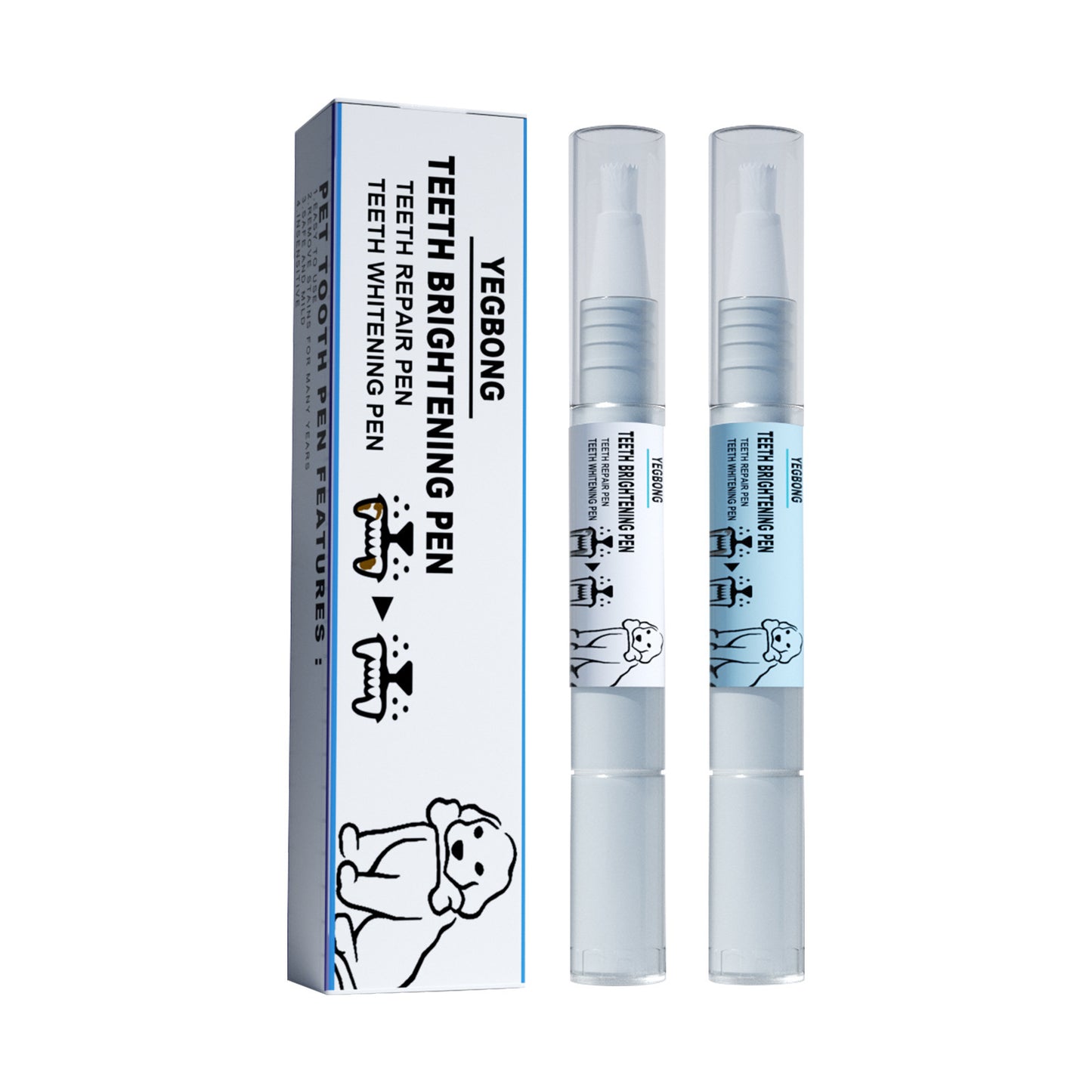 Stylo de blanchiment des dents Yegbong Pet pour chien et chat, antitartre